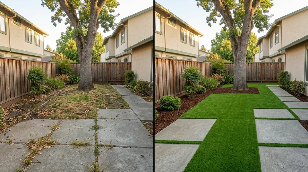 Result artificial grass installation in Stockton - Stockton Turf Installation