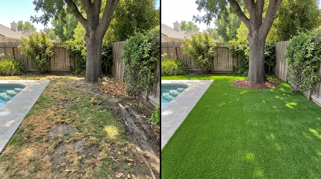 Result artificial grass installation in Stockton - Stockton Turf Installation